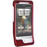 Amzer Rubberized Snap-On Crystal Hard Case for HTC Hero - Red