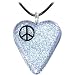 Holly Lynn Silver Peace Sign Heart Dichroic Glass Necklace