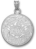 Phoenix Suns Solid Sterling Silver Basketball 3/4'' Pendant
