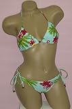 Blue Tropical String Tie 2 pc Bikini Sequins Swimsuit S Small