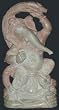 Ganesha Playing with Five Headed Serpent Hand Carved Stone Statue 6.5"