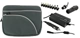 4n1 Combo - Gateway LT2023u 10.1-Inch AC and DC Adapter Charger - Home / Car / Airplane (Invisible Zipper Tri-Pocket - Grey)
