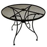 American Tables & Seating ALM30 30 Round Mesh Top Outdoor Table with Umbrella Hole