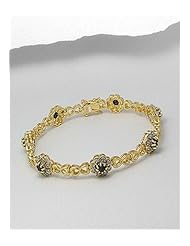 Black Sapphire Bracelet In 92.5 Sterling Silver