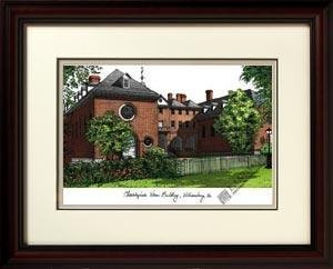 College Of William And Mary Alma Mater Alma Mater 14x18 Lithograph In Mahogany Frame