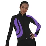 ChloeNoel Girls Adult Purple Black Spiral Ice Skating Sports Jacket 4-12