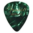 Fender 351 Premium Celluloid Guitar Picks, 12 Pack, Green Moto, Medium