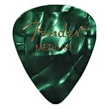 Fender 351 Premium Celluloid Guitar Picks, 12 Pack, Green Moto, Medium