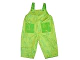 Boys Girls Reversible Twill Overalls with Green Giraffes