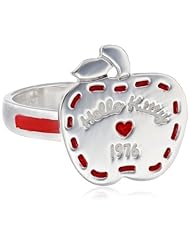Hello Kitty Girls "Stitching" Sterling Silver Red Enamel Piping Apple Ring, Size 7