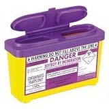 SHARPS BIN DISPOSAL PURPLE/YELLOW SPECIAL FOR THE SAFE DISPOSAL OF SHARP OR HAZARDOUS - 1