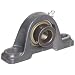 Small Parts Ball Bearing Pillow Block, 2 Bolt Holes, Standard Duty, Eccentric Locking Collar, 0.75" Bore Diameter, Cast Iron, Inch