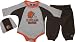 Cleveland Browns Newborn Long Sleeve Creeper Pant and Skull Cap Set
