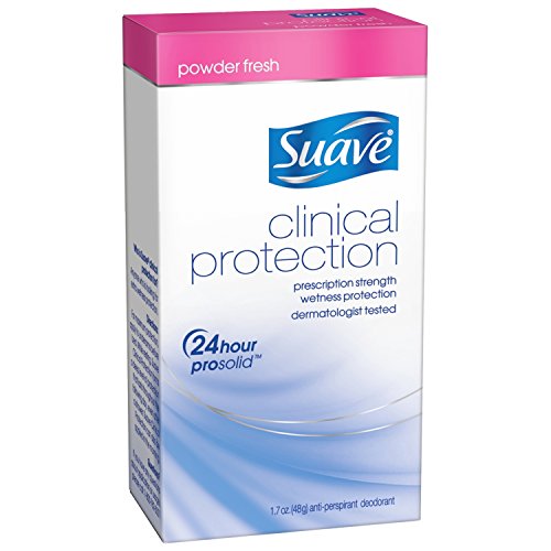 Suave Clinical Antiperspirant Deodorant, Powder Fresh 1.7 oz (Pack of 4)