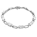 Sterling Silver Rhodium Plated Bracelet w/ Oval Shape CZ Stones, Clear