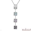 Koesia! Made in Italy Beautiful Hand-Made Necklace with 2.55 ctw Super Clean FG/VS Diamonds, Iolite, Tanzanite and Topaz Made of 18K Gold