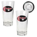 NBA Two Piece Pint Ale Glass Set with Basketball Bottom - Oval Logo