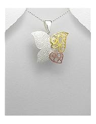 Butterfly Pendant Necklace In 92.5 Sterling Silver