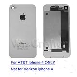 White Glass Full Back Cover Housing for Iphone 4