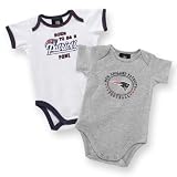 NFL Patriots Infant Two Pack Solid Bodysuits, 0-3 Months