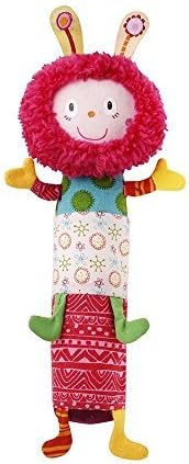 Lilliputiens Juliette Nodding Rattle - Plush Caterpillar with Bell &amp; Squeaker for Birth and Up by liliputians