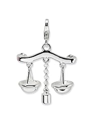 Sterling Silver 3 D Enameled Scales of Justice with Lobster Clasp Charm