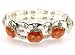 Silver Orange Pumpkin Charm Trick or Treat Stretch Bracelet