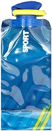 Large Foldable Sports Water Bottle - Holds up to 24 Ounces or 700 Milliliters - BPA Free - Reusable, Collapsible, Washable, Freezable, and Safe (Blue)