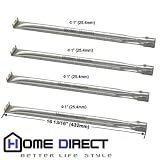 MCM # 10361 (4-pack) Universal Straight Stainless Steel Pipe Burner for Charmglow, Nexgrill, Costco Kirkland, Perfect Glo, Permasteel, Sterling Forge, and Other Grills