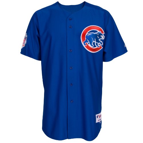 MLB Men's Chicago Cubs Ryan Dempster Six Button Authentic Home Jersey (Wht/Royal Pinstrp, 40/Medium)