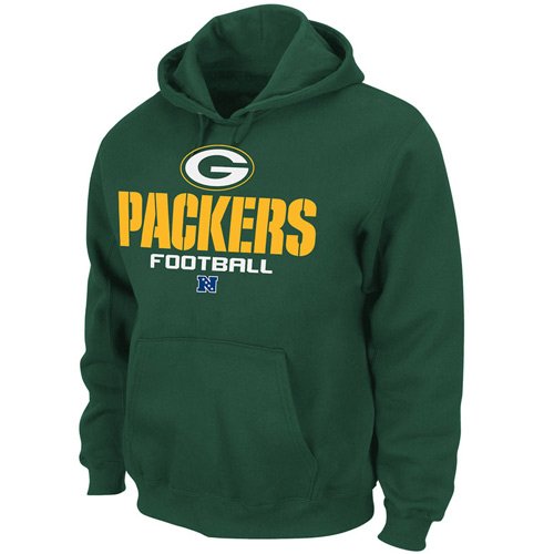 NFL Men's Green Bay Packers Critical Victory V Long Sleeve Hooded Fleece Pullover (Dark Green, X-Large)