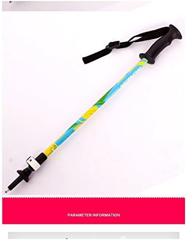 1 Pole of Ultralight Hiking Stick Alpenstock Adjustable Telescoping Highly Durable Carbon Fiber Pole Trekking Pole For Kid - Blue