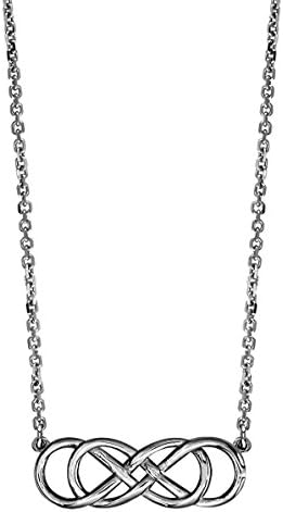 Medium Double Infinity Symbol Charm Necklace in 14k White Gold