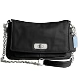 Authentic Coach Chelsea Leather Flap Clutch Evening Bag 17825 Black