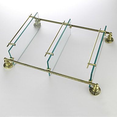 Oil Rubbed Bronze Antique Finish 3-tier Shelf with Satin Glass