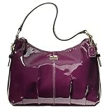 Coach Madison Patent Leather Demi Shoulder Bag Purse Tote 46619 Plum