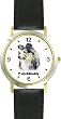 Shetland Sheepdog (SC) Dog - WATCHBUDDY&reg; CLASSIC DELUXE TWO-TONE THEME WATCH - Arabic Numbers-Black Leather Strap-Children's Size-Small ( Boy's Size & Girl's Size )