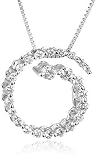 14k White Gold Journey Circle Pendant (1/4 cttw, H-I Color, I1 Clarity)