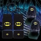 Batman Floor Mat , Seat Cover, Steering Wheel 7 pcs Combo Set