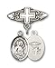 Sterling Silver Baby Badge with ST. CAMILLUS of Sterling Silver Baby Badge with ST. CAMILLUS of