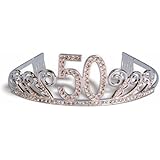 Forum Novelties Rhinestone Encrusted 50th Happy Birthday Tiara with Keepsake Box