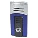 This Colibri Syndicate Matte Blue / Satin Silver Torch Flame Wind-Resistant Lighter Features: Unique Colibri CLUB flame incorporates seven individual jets. Push-bar ignition system. Slim, sleek metal case is pleasing to the hand. Very contemporary look. Wind-Resistant flame.