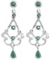 Platinum Plated Sterling Silver Emerald Chandelier Earrings