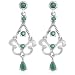 Platinum Plated Sterling Silver Emerald Chandelier Earrings