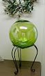 Lime Green Twist Hand Blown Glass Gazing Globe (12 Inch)
