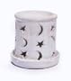 Moroccan Star Moon Candle Holder White