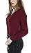 Urban CoCo Womens V Neck Ruffled Shoulder Business Causal Chiffon Blouse Button Down Shirts (Large, Wine Red)