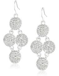 Kenneth Cole New York "Pave Item Boost" Silver Pave Circle Chandelier Drop Earrings