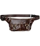ZLYC Men Retro Handmade Genuine Leather Waist Bag Fanny Pack Waist Hip Purse
