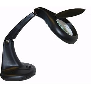 SE Black 2X Desk Top Magnifying Reading Lamp